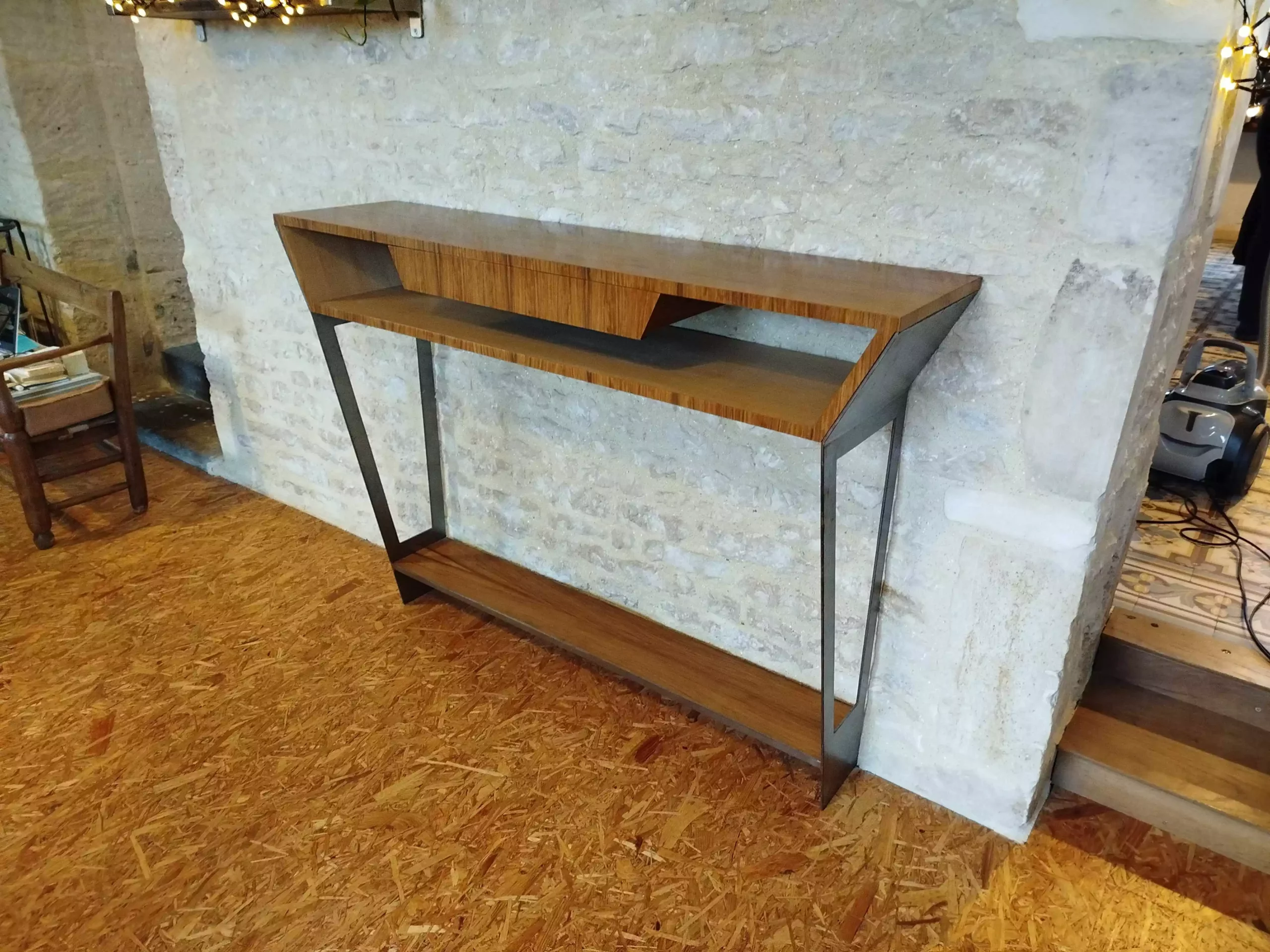 Console bois et métal